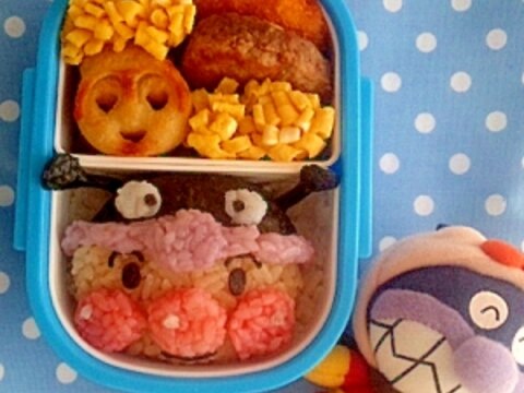 キャラ弁☆バイキン帽子のアンパンマン